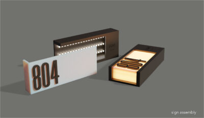 Disassembled view of ADA Sign